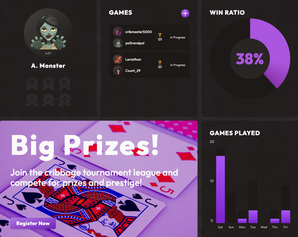 player dashboard page